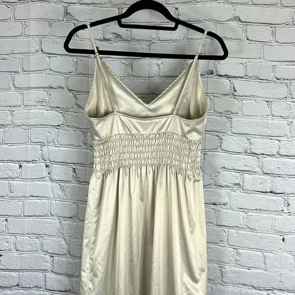 Zara slip dress gathered waist light silver size small - Picture 11 of 11